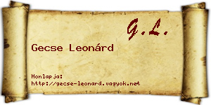 Gecse Leonárd névjegykártya