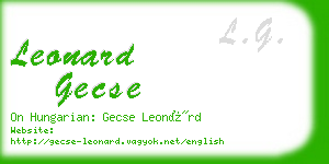 leonard gecse business card